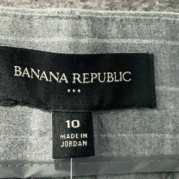 Banana Republic Gray Striped Paperbag Waist Pants – Size 10 - Picture 5 of 5
